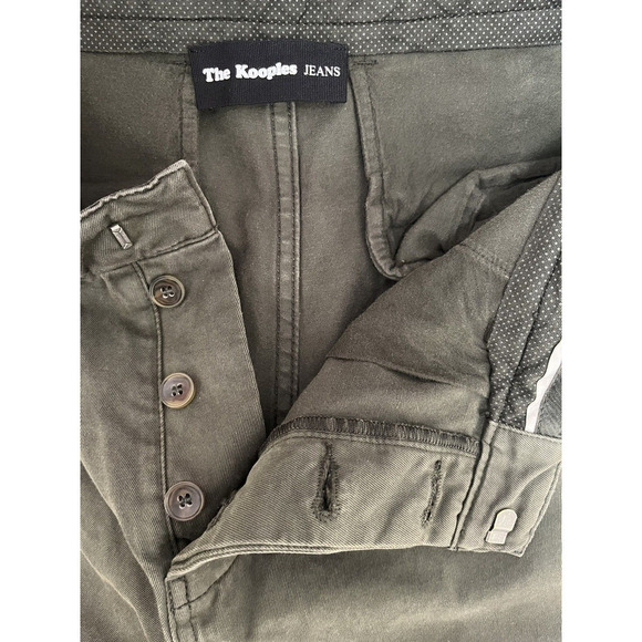 The Kooples Jeans Cuffed Chino Pants Size 50 Eur/33 US Dark Olive Button Fly - Picture 10 of 10
